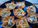 Buffalo Chicken & Bleu Cheese Stuffed Wonton Cups