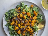 Healthy Roasted Pumpkin, Freekah and Kale Salad