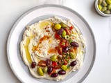 Hummus with Cherry Tomato and Olives Platter