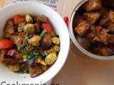 Panzanella salad with Brussels sprouts