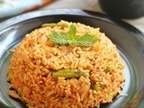 Tomato rice / tomato pulao(pulav)/ tomato bath recipe