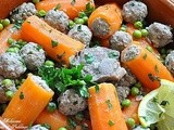Carrot dolma - Stuffed carrots with meat and peas