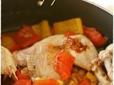 Pollo con i peperoni – Braised chicken with sweet peppers