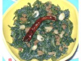 Spinach fry with Bori and peanuts