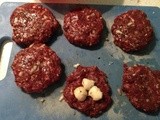 Mozzarella Stuffed Elk Burgers with Blackberry Ketchup