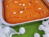 Fresh orange juice suji cake