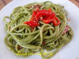 Bucatini pesto di spinacini e peperoni Palermo