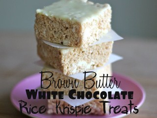 Brown Butter White Chocolate Rice Krispie Treats
