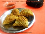 Sawan photan ja samosa | green garbanzo beans samosa