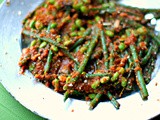 Green beans and soya beans in red sambal