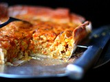 Indian spiced sweet potato filo tart