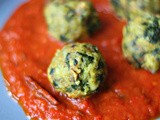 Steamed kofta of spinach and paneer in a roasted red pepper gravy