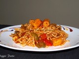 Veggie Pasta (Spaghetti with baby corn, red and green pepper)