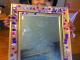 Mirror work for kids / Usage of glue / Rhinestone project for kids / 3 year old craft project