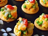 Biscuit Canapes With Vegetable Topping | Monaco Canapes Recipes| How To make Biscuit Canapes