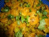 Spicy Gavarfali  dhokli/ cluster beans with wheat flour dumplings