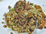 All Organic Barley & Mushroom Pilaf with stuffed obe Organic Beef Roulades - The flavours of good comfort