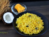 Narali Bhat Recipe in Marathi | Sweet Coconut Rice with Jaggery