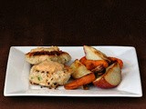 Crab Cakes with Roasted Veggies and Tangy Butter Sauce