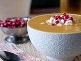 Butternut Bisque With Pomegranate and Goat Cheese