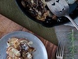 Skillet Roasted Potatoes with Mushrooms, Caramelized Onions and Parmesan