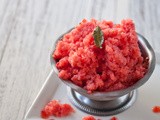 Strawberry Granita with Candied Mint Leaves