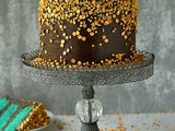 Chocolate & Vanilla Gold Sprinkles Cake