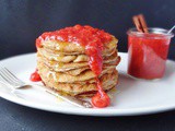 Coconut & Almond Pancakes With Spiced Plum Compote