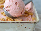 Roasted Rhubarb And Strawberry Crumble Ice Cream