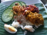 Nasi Lemak with Chicken Curry Kapitan (Coconut Rice with Captain's Chicken Curry)
