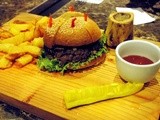 A Burger, Pizza, Dessert and Coffee at Cafe 1771