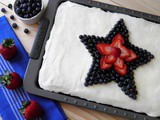 Patriotic Almond Sheet Cake