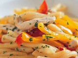 Bell pepper chicken noodle braids