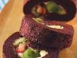 Bolo de chocolate pudim de fruta