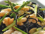 Crab with garlic butter cuttlefish noodles