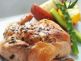 Francês forno primavera assado de frango especiarias