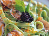 Italianas amêijoas pesto Macarronetes