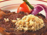 Sirloin steak yam Júnior molho de pimenta