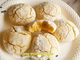 Eggless lemon crinkle cookies / eggless lemon cookies