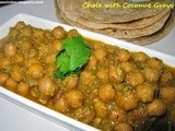 Chole (ChickPeas) with Coconut Gravy - South Indian Style /Chana Masala with Coconut Gravy