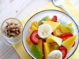 Healthy breakfast fruit bowl