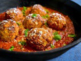 Cauliflower Meatballs in Marinara Sauce – Vegan, Air Fryer, Baked