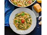 Lemon Asparagus Pasta with Peas and Tomatoes (gf/Low Carb) Video