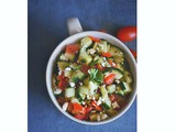 Quick Cucumber Tomato Zaatar Salad with Honey-Citrus Dressing (gf)