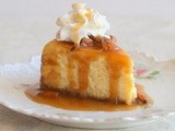Eggland's Best Review and Giveaway: Eggnog Cheesecake with Honey Bourbon Praline Sauce