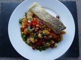 Cod with Chickpeas, Chorizo, Apple and Tomato