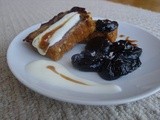 Soda bread french toast with amaretto prunes