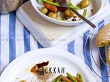 Besan Bread with Blistered Vegetables and Dukkah