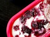 Jeni's goat cheese ice cream with roasted red cherries