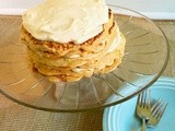 Pancake cake with maple cream cheese frosting